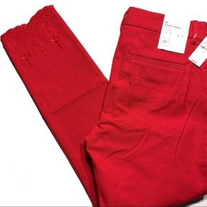 GAP Women's Bright Red Ankle Pants
